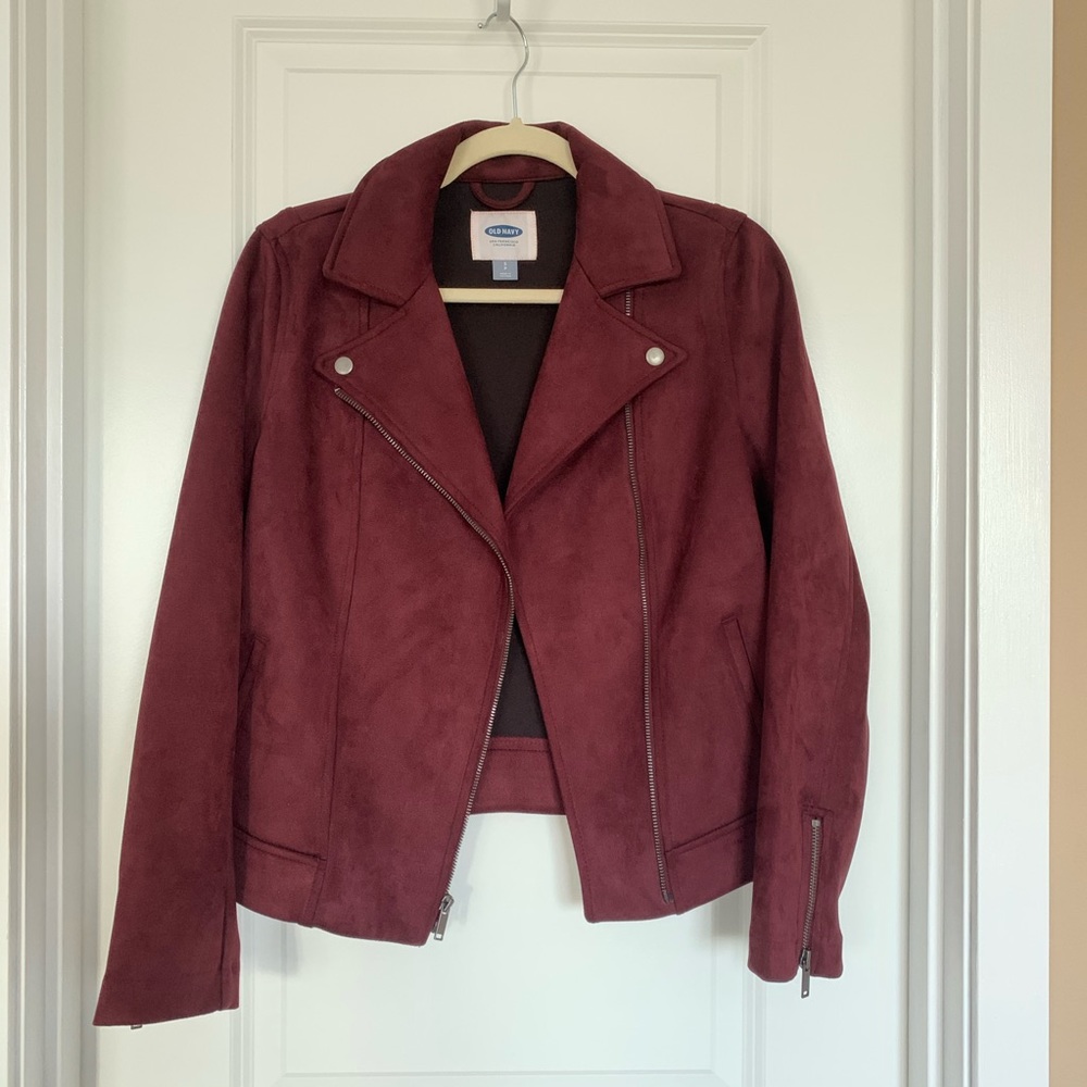 Plum Suede Moto Jacket